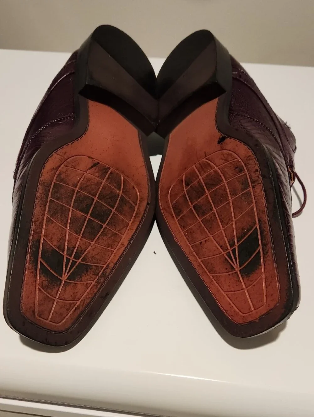 Antonio Cerrelli Elite 6314 Purple Croc-Embossed Leather Dress Shoes